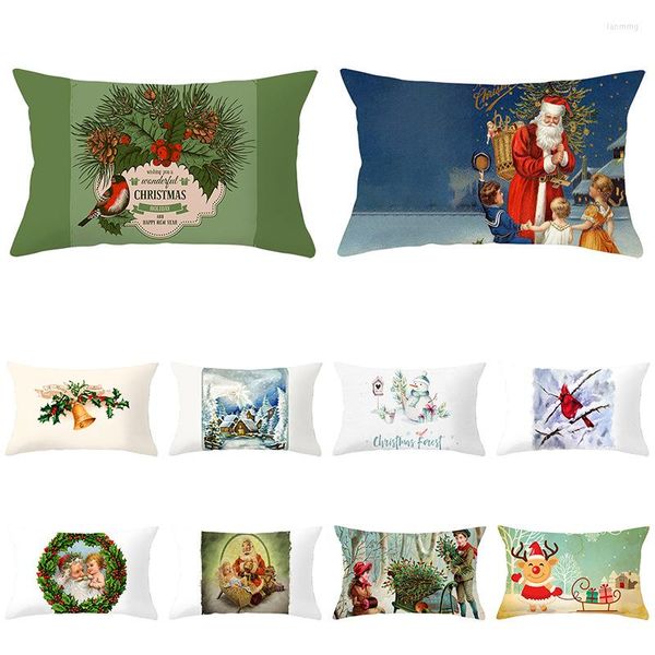 Подушка корпус счастливого года домашний декор подушка подушка рождественская украшение прямоугольная наволочка диван талия