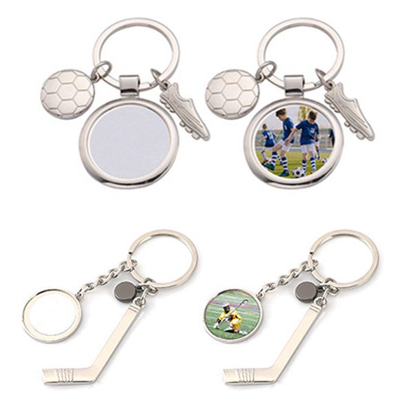 Moda Sublimação em branco Designer Diy Keychains Baseball Football Rugby Soccer Keychains Carteira Bola casca Casal Chave de jóias de anel para mulher Presente de homem amigo