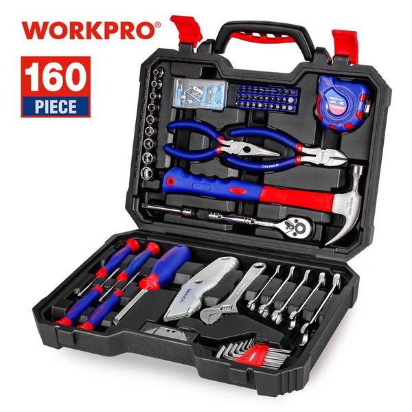 Altri utensili manuali WORKPRO 160PC Set per uso quotidiano Home Househould Kit Cacciavite Chiave Coltello Pinze 221207