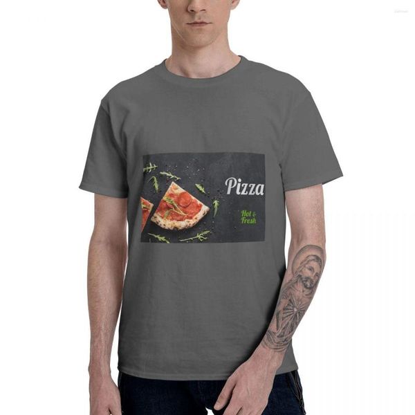 Erkek Tişörtleri Güzel Gıda Serisi Temel Kısa Kollu Pamuk T-Shirt Konforlu Giysiler Hediye MBT037 Pizza