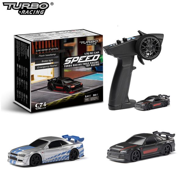 Diecast Model Car Turbo Racing C74 4CH 2,4GHz 1 76 RC Completo RC Mini Sports Car P31p Remote Controller for Kids and Adults Gift 221208