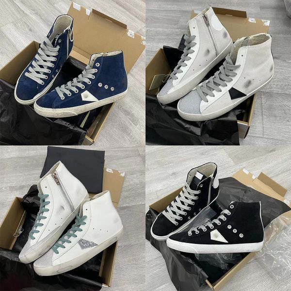 Deluxe Brand Sneaker a stella media Scarpe alte Stivali casual Classic Glitter Designer donna uomo moda Francy White Do-old Dirty Scarpa in pelle Golden Star Sneakers