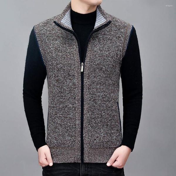 Gilet da uomo Gilet da uomo Trendy Taglio 3D Cerniera liscia per gilet lavorato a maglia all'aperto