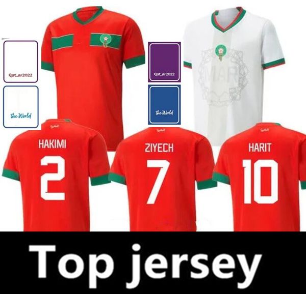 Maillots de football marocains 2022 HAKIMI Maillot marocain ZIYECH EN-NESYRI maillots de football HARIT SAISS IDRISSI BOUFAL équipe nationale du Maroc 22 23