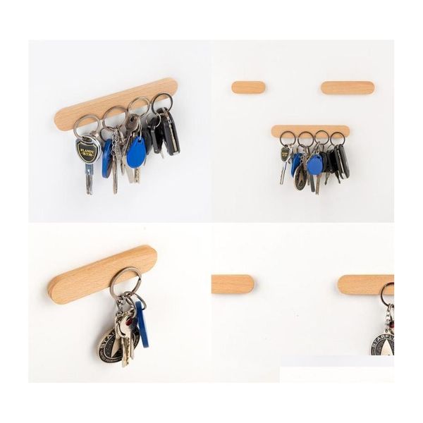 Hooks Rails Buchen Key Haken Holzwand Hänge ohne Bohrstärke Magnet Sticking Haken Massivholz Originalität verkaufen gut 17 5 Dhim5