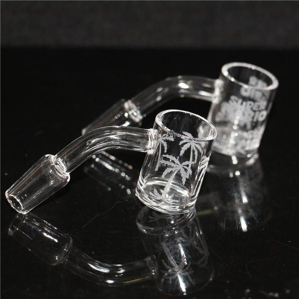 2mm Flat Top Quartz Banger Accessori 14mm Maschio Stili misti Smoke Clear Joint 90 Gradi OD 25MM Chiodo senza cupola per Dab Rigs