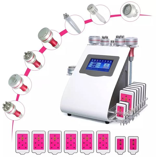 New9 em 1 equipamento de beleza multifuncional 40k M￡quina de cavita￧￣o RF Tool Tool Slimming Cuidado de pele Remo￧￣o de gordura M￡quina de laser Lipo Micro Corrente