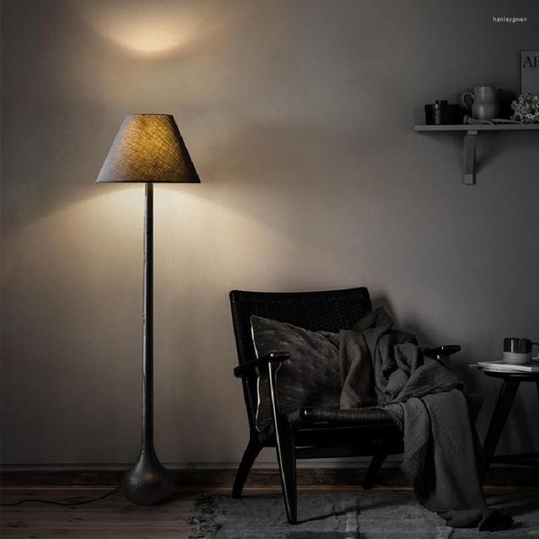 Stehlampen Nordic Wabi-Sabi Wind Massivholz Stoffschirm Led Lampe Wohnzimmer Wohnkultur Schlafzimmer Studie Sofa Ecke Stehleuchte