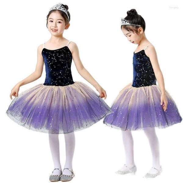 Стадия ношения девочек -балета платье для малыша купальники для Black Swan Tutu Balleerina Kids Unitard Женщины