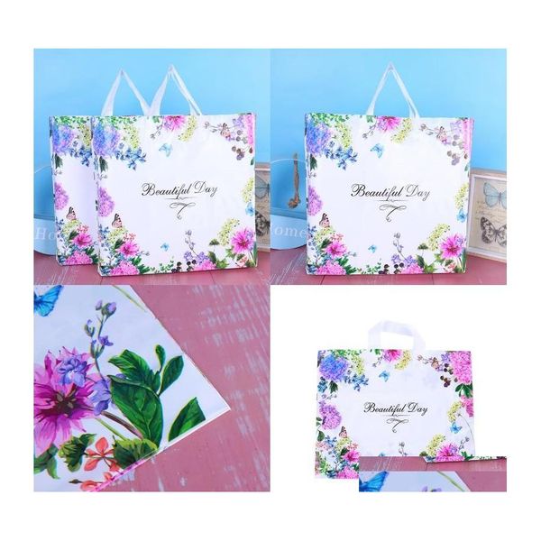 Сумки для хранения женская модная упаковочная сумка магазин пластиковая одежда украшения упаковки сумки цветовые цветочные бабочки.