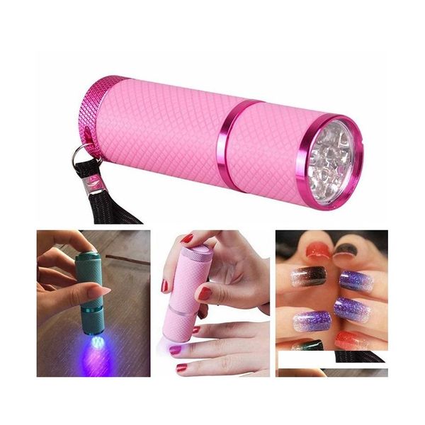 Lampada di disinfezione a raggi ultravioletti Mini lampada a led UV Essiccatore per unghie in gel Torcia elettrica Portabilità Hine Strumenti per nail art Fhl457Wll Drop Deliver Dhlaw