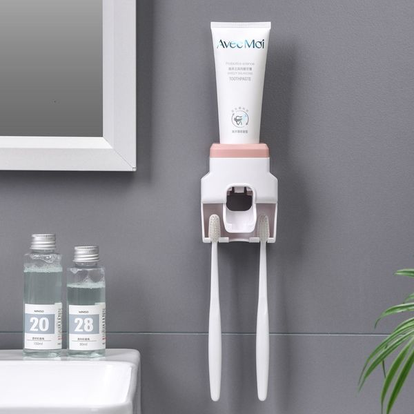 Portaspazzolini Dispenser automatico di dentifricio Montaggio a parete creativo e piccolo supporto Spremiagrumi per doccia familiare Bagno 221207