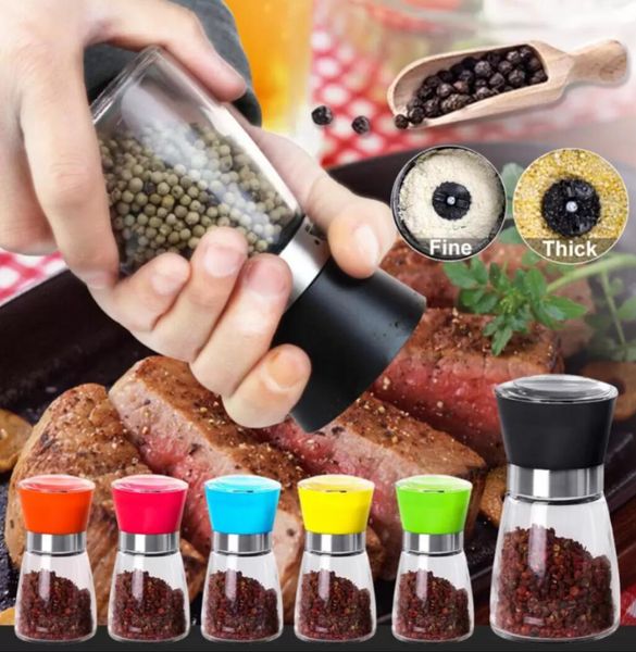 Portátil Kitchen Pepper Mill Brinder Bottles Temoreing Jar Holder Recipiente C1208