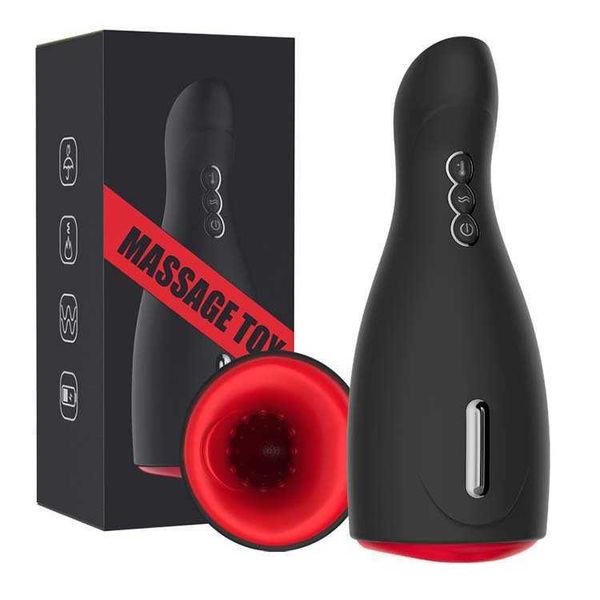 Brinquedo sexual massageador ONDA aquecimento totalmente automático sucção copo oral aeronave de cavaleiro masturbação masculina clipe telescópico exercitador de pênis