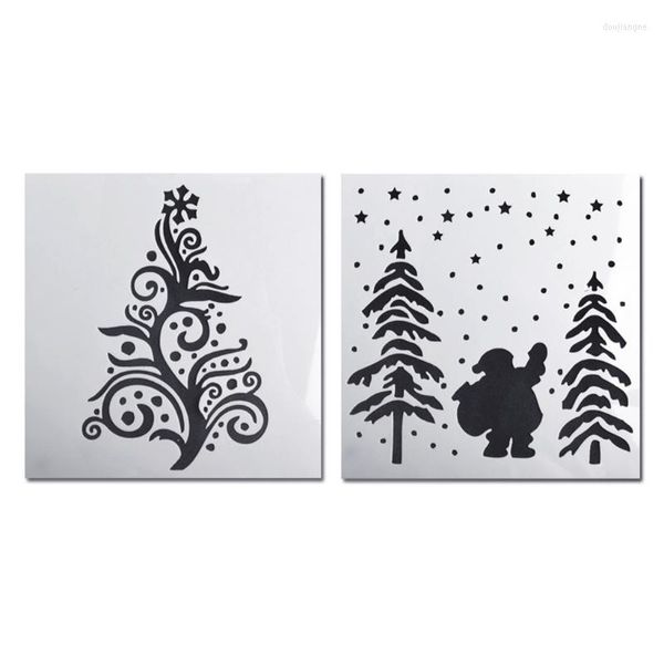 Ferramentas de panificação 2 peças Estêncil de desenho de árvores de Natal