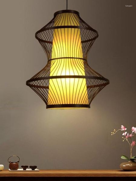 Подвесные лампы Потолочные лампы бамбук искусство творческое творческое чайное домик проход клуб гостиной