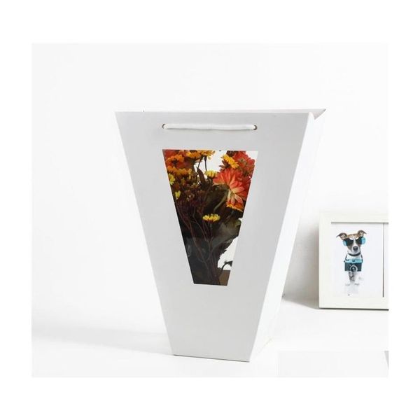 Confezione regalo Mti Colori Sacchetti regalo Pvc trasparente Finestra Mostra fiori Avvolgere Sacco Abbigliamento Imballaggio Mostrando Borsa Creativa 2 25Xm L1 Drop De Dhhyu