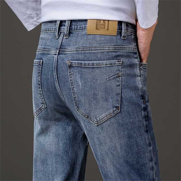 Jeans masculinos 2023 Baggy de outono e inverno Novo cl￡ssico casual Blue Denim Troushers Trend￪ncia coreana masculina Stretch Jeansu0qm