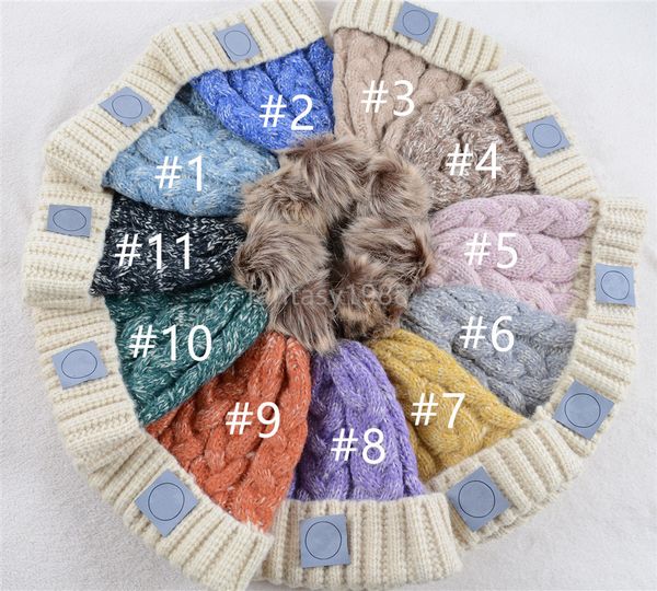 LL Berretti di lana lavorati a maglia Berretti da donna caldi Cappelli da esterno Cappelli con visiera per adulti Cappelli invernali da donna Cappello da viaggio Copricapo da campeggio Patchwork Beanie Fur