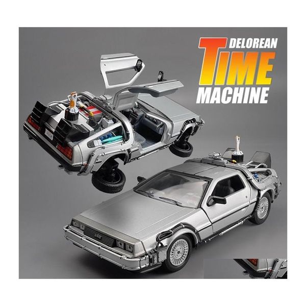 Diecast Model Cars da 1 a 24 Alloy Car Dmc12 Delorean Back The Future Time Hine Metal Toy For Kid Gift Collection 220525 Drop Delivery Dhrx6