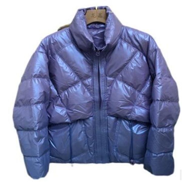 Mulheres Down Parkas Inverno Versão Coreana WomenGirl Stand Collar Gradiente Imprimir Pato Branco Down Manga Longa Casual Pão Quente Jaqueta 221208