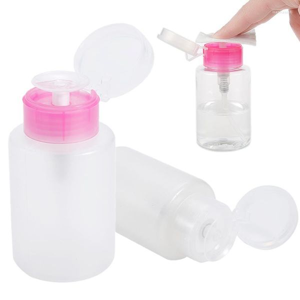 Bottiglie di stoccaggio 150ml Vuoto di plastica per smalto per unghie Alcool Liquido Pressa Pompaggio Dispenser Bottiglia Art UV Gel Cleaner Strumenti