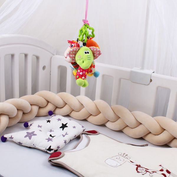 Bed Rails Born Babybett-Stoßstange, Kinderbettschutz, 1 m/2 m/3 m/4 m, Kleinkind-Bettwäsche-Set für Babys, Jungen und Mädchen, Zopfknoten-Kissen, Kissen, Raumdekoration, 221209