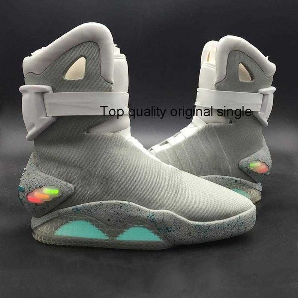 Scarpe da basket Mags Boots Led Glow In The Dark Lighting Grigio Marty Mcflys Air Mag Ritorno al futuro Marty Mcfly Taglia 7-12TOP