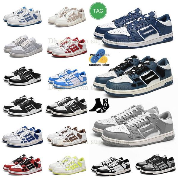 Sapatos de corrida casuais Airiivi Top Skel Low Bone 2022 Nova moda fluorescente amarelo preto branco azul cinza claro para homens mulheres tênis treinadores Eur 36-44