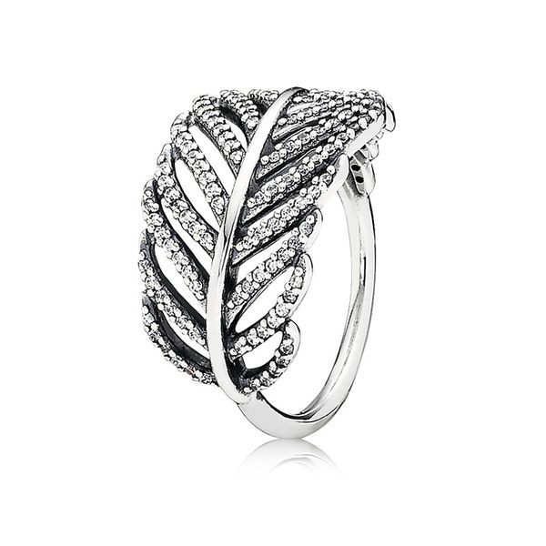 Federleichter Ring aus echtem Sterlingsilber mit Originalverpackung für Pandora, CZ-Diamant-Hochzeitsschmuck für Frauen und Mädchen, Roségold-Verlobungsring-Set