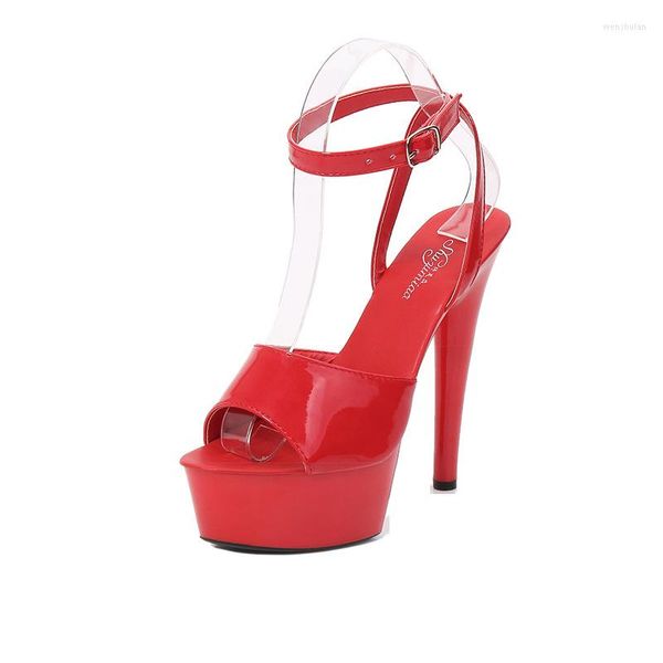 Scarpe eleganti Donna Bocca di pesce Modello Tacchi alti Stiletto Sexy Sandali con lacci neri Estate Serie 8661 Tacco 15 cm Piattaforma 5 cm LFD