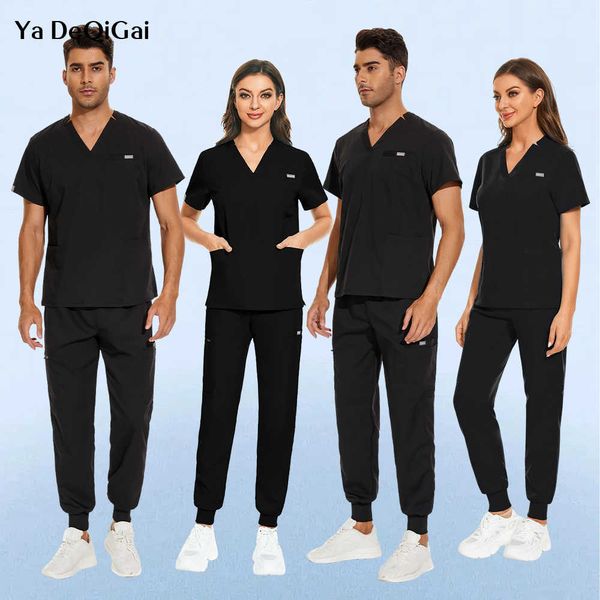 Tute mediche per l'ospedale Uniforme per infermiere medico ospedaliero Uniforme medico-chirurgica Camicie per ospedale Camicie Top Pantaloni Set per salone di bellezza