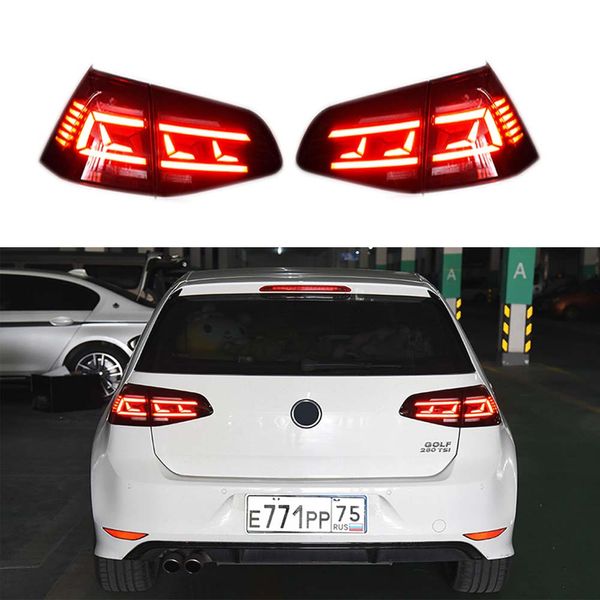 Luzes traseiras do carro Indicador de giro indicador Lâmpada traseira para VW Golf 7/7.5 Luz de nevoeiro da luz traseira LED Freio reverso de estacionamento Running Running Lighting