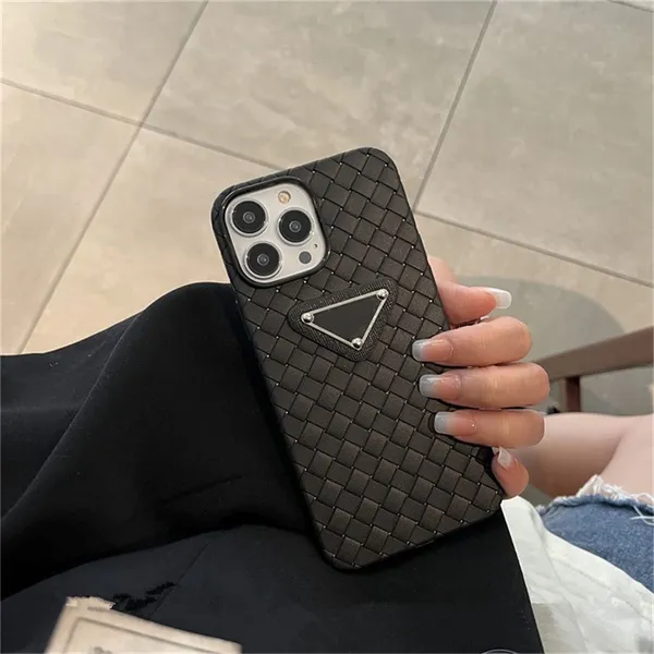 Designers Tpu PC Phone Cases Para Iphone 14 13 12 11 Pro Max XS XR X 8 7 Plus Brand Fashion Weave Luxurys Fitted Iphone Case