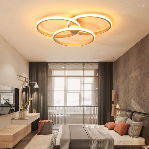 Kronleuchter Moderne LED-Kronleuchter Ringe Kreis Decke Gold Weiß Wohnzimmer Esszimmer Küche Innenbeleuchtung Dekorieren Pendelleuchte Leuchte