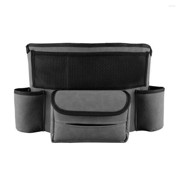 Organizador de carro Suporte para bolsa de grande capacidade entre os consoles do assento Azul Organizado Multifuncional Interior Cinza Bolsa de armazenamento em PU