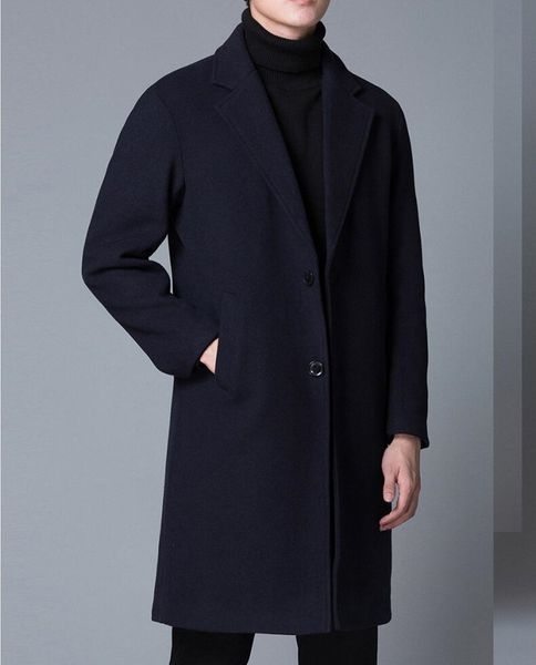 Misturas de lã masculina misturas de lã estilo britânico único breasted trench top longo trench coat masculino roupas clássico negócios casual casaco 221208