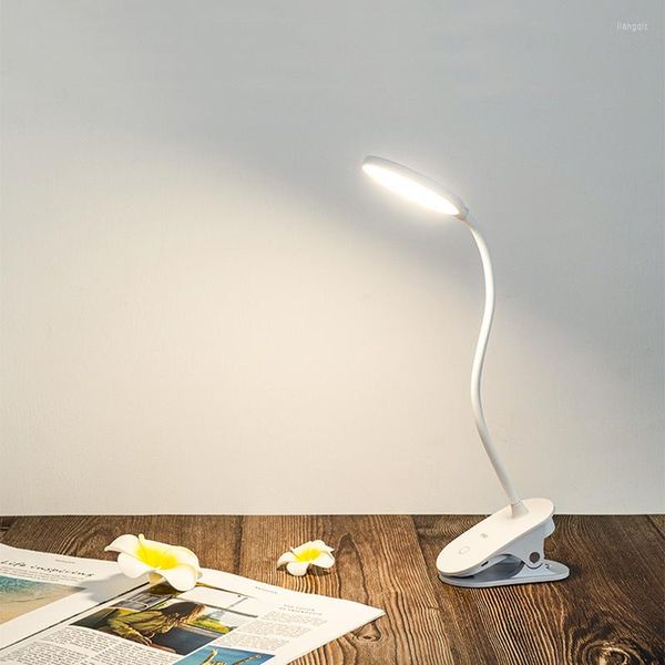 Lâmpadas de mesa Lâmpada de escritório LED LED Bedroom Home Reading Art Art Recarregável Stand Desk Clamp Lampada Luminária JW50YD