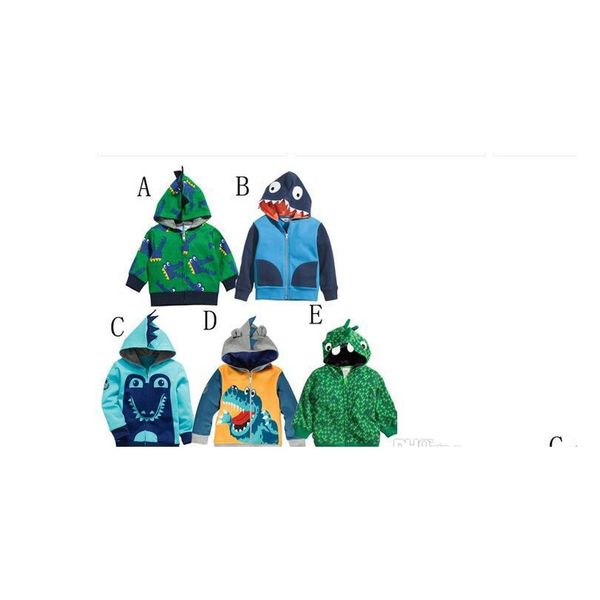 Felpe con cappuccio Felpe Ragazzi Bambini Dinosaur Boy Abbigliamento Giacche Cappotti Bambini Autunno Vestiti per bambini Km 001 Drop Delivery Maternità Dhg69