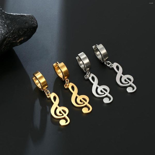 Orecchini pendenti Sipuris Forma di nota musicale Pendenti semplici e minimalisti in acciaio inossidabile Accessori per gioielli Regalo per le donne