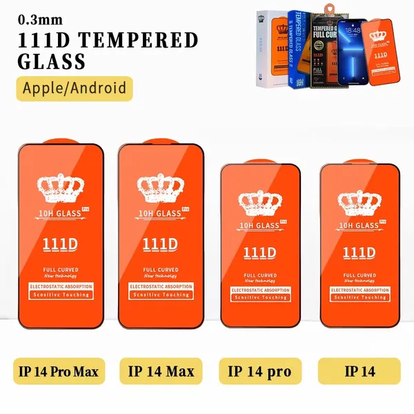 Para Samsung HTC Huawei Glass Protector Filme temperado Tela transparente para iPhone14 Plus Pro Max XR XS 7 8 Cola completa Prote￧￣o Tampa 11 12 13 Mini Case 2.5D Vicios de polimento
