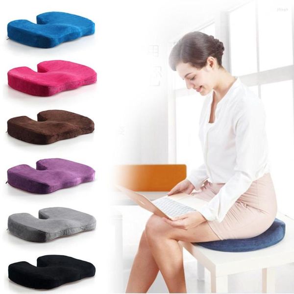 Travesseiro de veludo de veludo assento de memória espuma u forma de massagem cadeira de carroceria de carroceria de piso doméstico gadget de piso