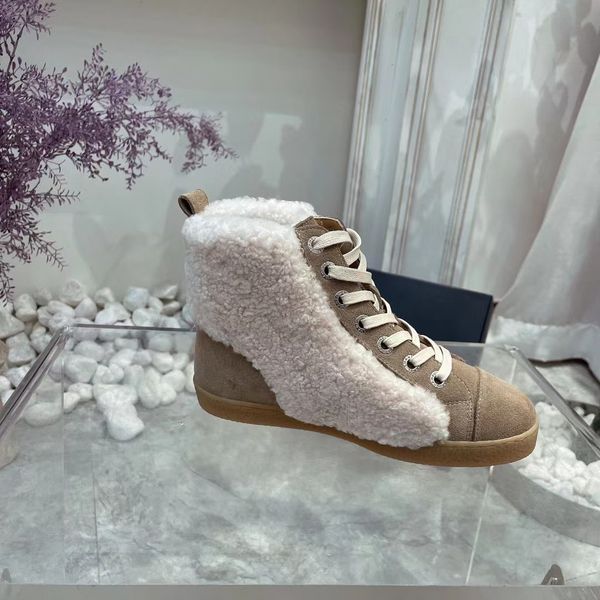 Outono/inverno 2022 coleção de moda bota de cabelo britânica Cabelo de cordeiro vintage clássico yk2