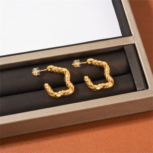 Ins Snake Scale Texture S925 Orecchini in argento con ago Orecchini da donna Fashion Street All-Match Accessori di gioielli squisiti