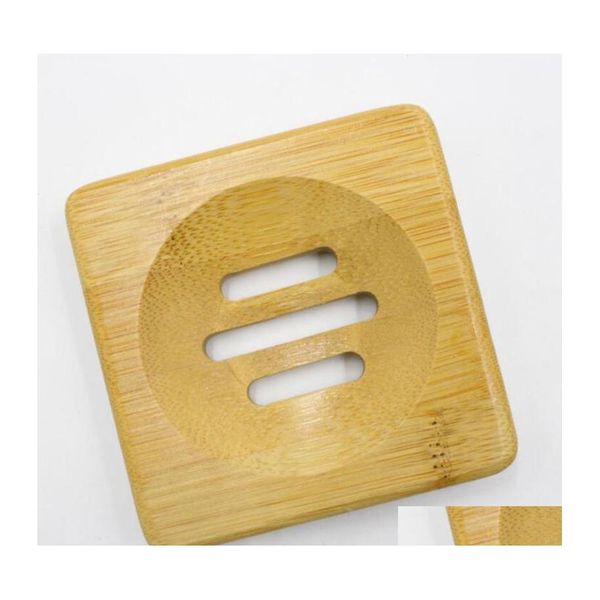 Seifenschalen natürliche Bambus Holzschalenhalter Lagerstange Plattenkastenbehälter für Bad Dusche Badezimmer Accessoire Drop Lieferung DHDOA DHDOA