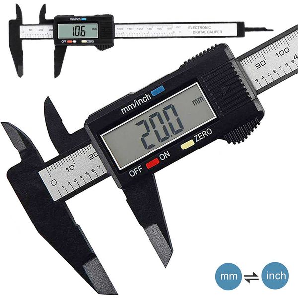 150 мм 100 -мм электронный цифровой суппорт углеродного волокна Dial Vernier Lauge Micrometer Ruler Ruler