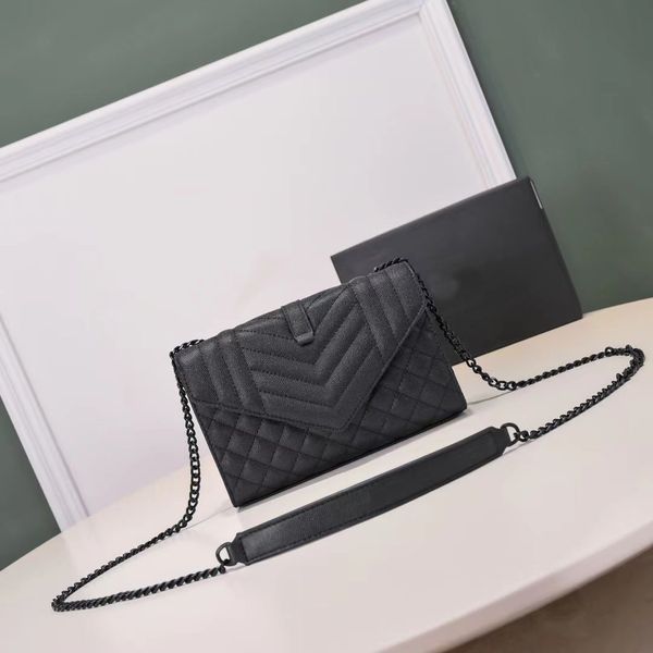 Mulher designer bolsas de ombro estilo caviar couro genuíno aba crossbody saco para mulheres com caixa