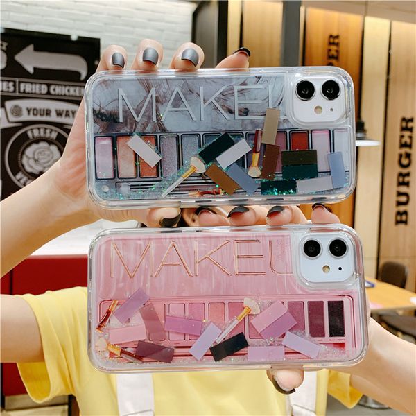 Luxushüllen Make-up-Lidschatten-Palette Handyhülle für iPhone 14 13 12 11 Pro Max XR XS Max 7 8 plus matte weiche Silikonhülle