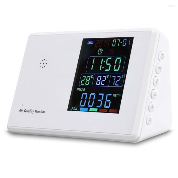 Medidor de CO2 Digital HCHO PM2.5 Monitor HyGrothermograMografador Testador de despertador Qualidade do ar Analisador de gás formaldeído