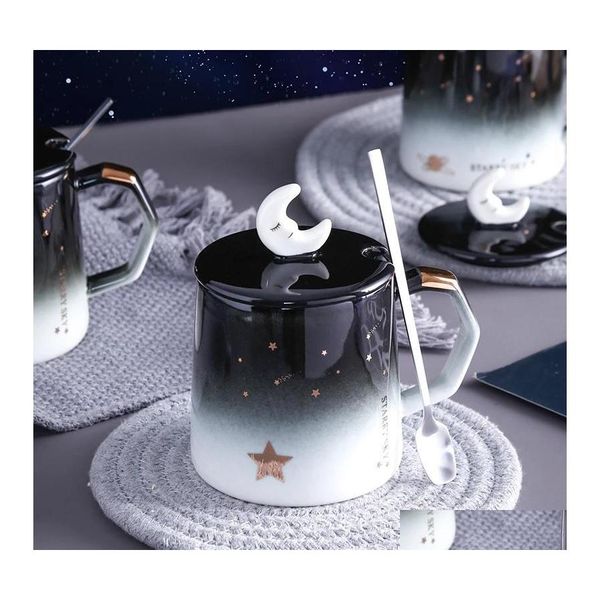 Canecas Creative Creative Star Caneca Individual Trendência Cerâmica Custora de Céfil Céfil Céfil Com Drop Drop Drop Home Garden Kitchen Di Dhowb